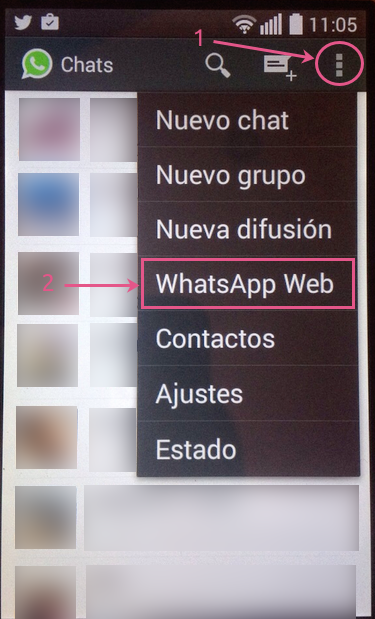 opción Whatsapp Web